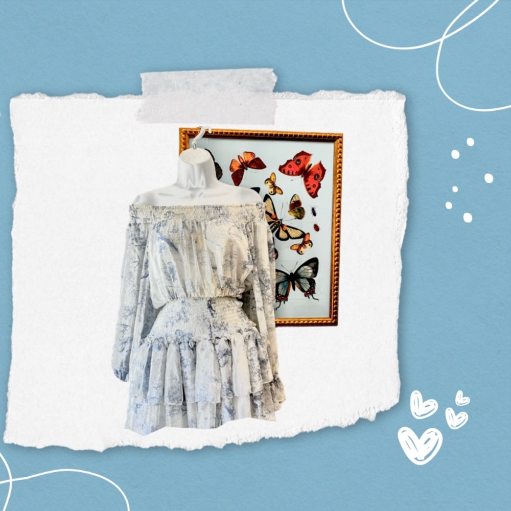 Coastal Charm Off The Shoulder Smocked Dress | Vici (M)